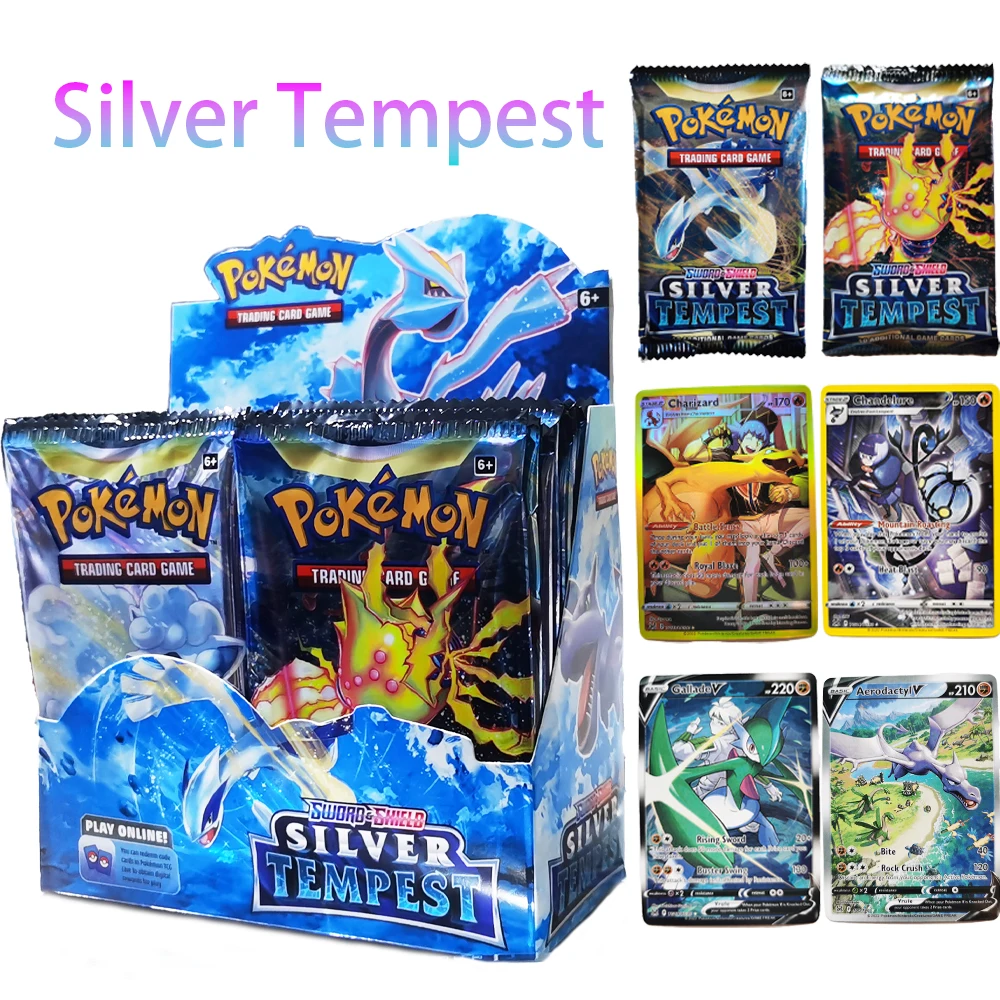 324Pcs/box Anime Pokemon Cards Silver Tempest Evolutions Box Shining Fates - £26.14 GBP