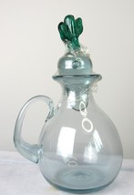 Vintage Mexico Blown Glass Small Decanter Decorative Glass Cactus Stoppe... - $14.99