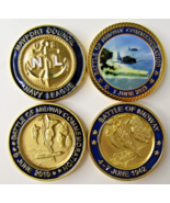 Lot 4 US Navy Battle of Midway Reunion Challenge Coin Navy League 2010 2013 - £31.26 GBP