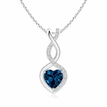 Authenticity Guarantee 
6MM London Blue Topaz Infinity Heart Pendant Necklace... - £663.50 GBP