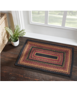 Farmhouse Primitive Country Heritage Farms Rectangle Jute Rug Kitchen New - $33.90
