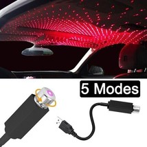 USB Powered LED Car Roof 5 Mode Star Atmosphere Lights Red Color - $14.36