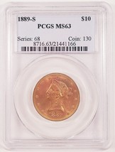 1889-S Oro Libertà Aquila Selezionato By PCGS Come MS-63! Splendido Presto USA - $2,079.06