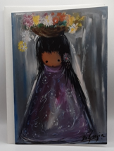 De Grazia Fiesta Flowers Vintage Blank Greeting Card Frameable Collectible  - £9.59 GBP