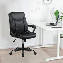 Big And Tall Rolling Swivel Executive Chair Computer Desk Chair With Pu ... - £117.19 GBP