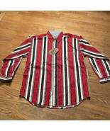 NWT 90s Y2K VTG Paco Shirt XL Button Down Canvas Red Stripes NEW - $509.44 MXN