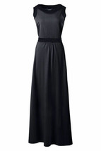 Lands End Women&#39;s Sleeveless Knit Maxi Dress Black New - $49.99