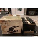 Vintage Eldon Address Card File #1335 Walnut 3x5 in Holds 500 Index A to Z - $470.23 MXN