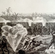 Genral Scott Vera Cruz Bombardment 1899 Victorian Mexican War Print DWV7B - $29.99