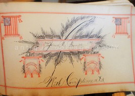 1885 Antique Autograph Album Folk Art Die Cuts Claire Schicketanz Council Bluffs - £96.76 GBP