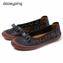 Cut Outs Women&#39;s Summer Shoes Genuine Leather Woman Flat Loafers Slip On Breatha - £36.45 GBP