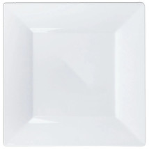 10.75&quot; Disposable Square Plastic White  Dinner Plates Splendid Design  10pcs - £17.23 GBP