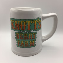 Vintage White Knott&#39;s Berry Farm 5&quot; Mug Coffee Hot Chocolate Green Orange Yellow - £11.76 GBP