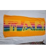 Vintage TAN Beach Towel Rainbow Orange Bright Colorful 56&quot; x 27&quot; - $29.99