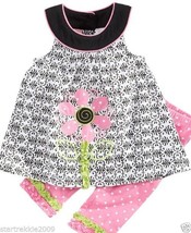 Baby Headquarters Baby Girls&#39; 2-Piece Flower Tunic &amp; Polka-Dot,Sz 12 Months. NWT - £13.79 GBP