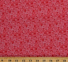 Cotton Hearts Valentine&#39;s Day Love Red Cotton Fabric Print by the Yard D369.35 - £9.45 GBP