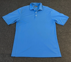 Nike Golf Men&#39;s Blue Dri-FIT Short Sleeve Classic Polo Logo Size Large - £12.35 GBP