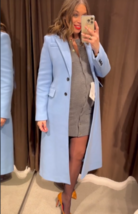 Zara Bnwt 2024. Sky Blue Wool Coat Manteco. 2292/713 - £170.21 GBP