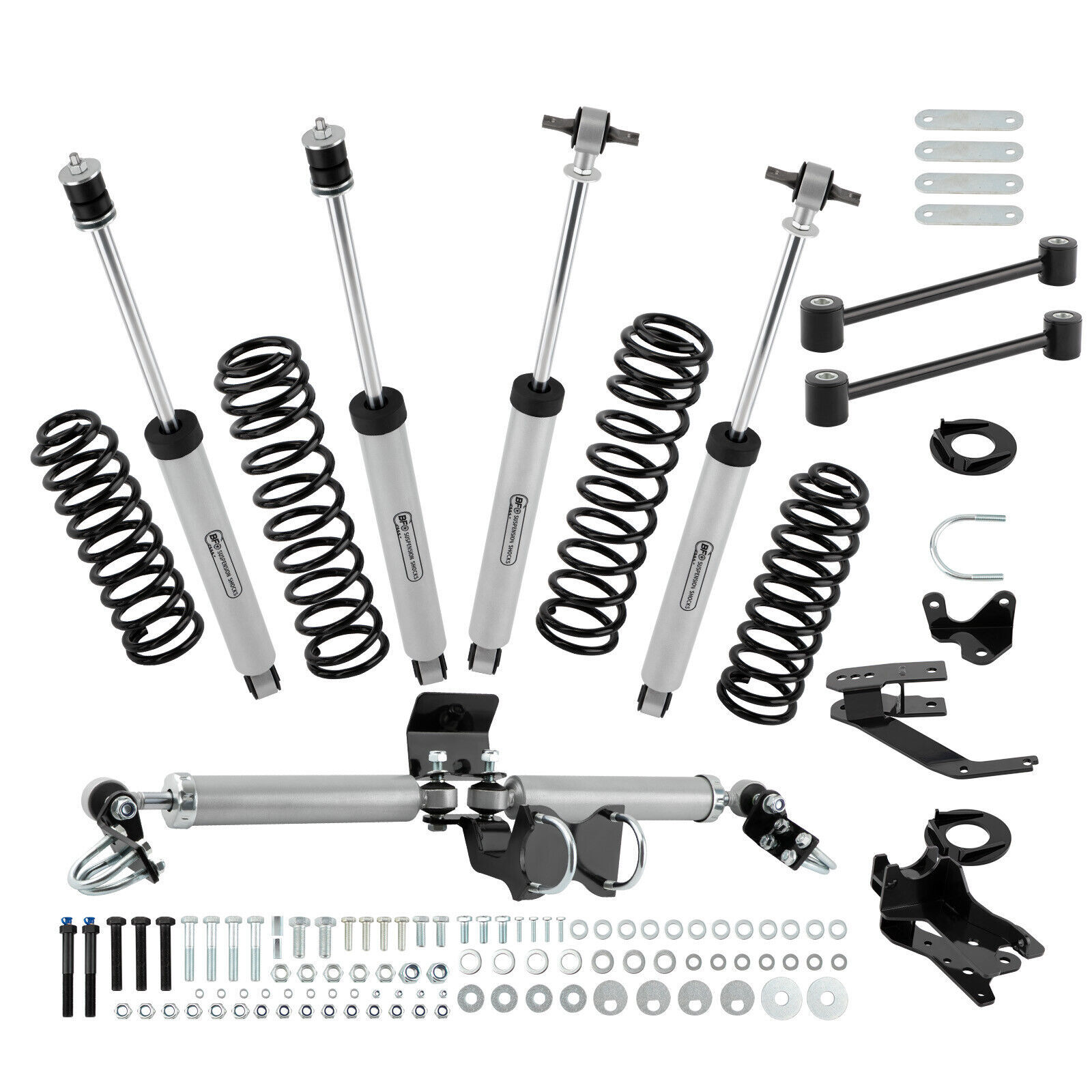 Primary image for Front Rear 4" Lift Kit w/ Dual Stabilizer Steering For Jeep Wrangler 07-18
