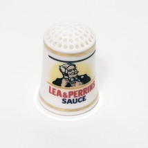 Lea &amp; Perrins Sauce Worcstishire Advertising Thimble 1&quot; Porcelain 1980s - £11.62 GBP