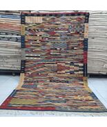 Berber Picasso Kilim Rug  Reversible Moroccan Wool Carpet, Tribal Geomet... - $1,700.00
