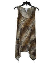 Joseph Robkoff Women Dress Sleeveless Asymmetrical Blouse Top Leopard Print Sz.8 - £22.47 GBP