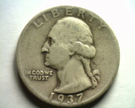 1937 WASHINGTON QUARTER VERY FINE VF NICE ORIGINAL COIN BOBS COINS FAST ... - $14.00