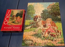 Dog Girl Tuco Puzzle 300 Pc Deluxe Picture Antique Portrait St Bernard 1... - $34.95