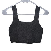Everlane Cropped Ribbed Tank Top Womens Small Charcoal Cozy-Stretch Wool... - $10.93