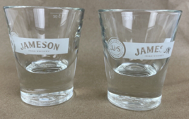 2 x Jameson Irish Whiskey JJ&amp;S Etched Logo Heavy Bottom Shot Glasses 1.5... - £17.90 GBP