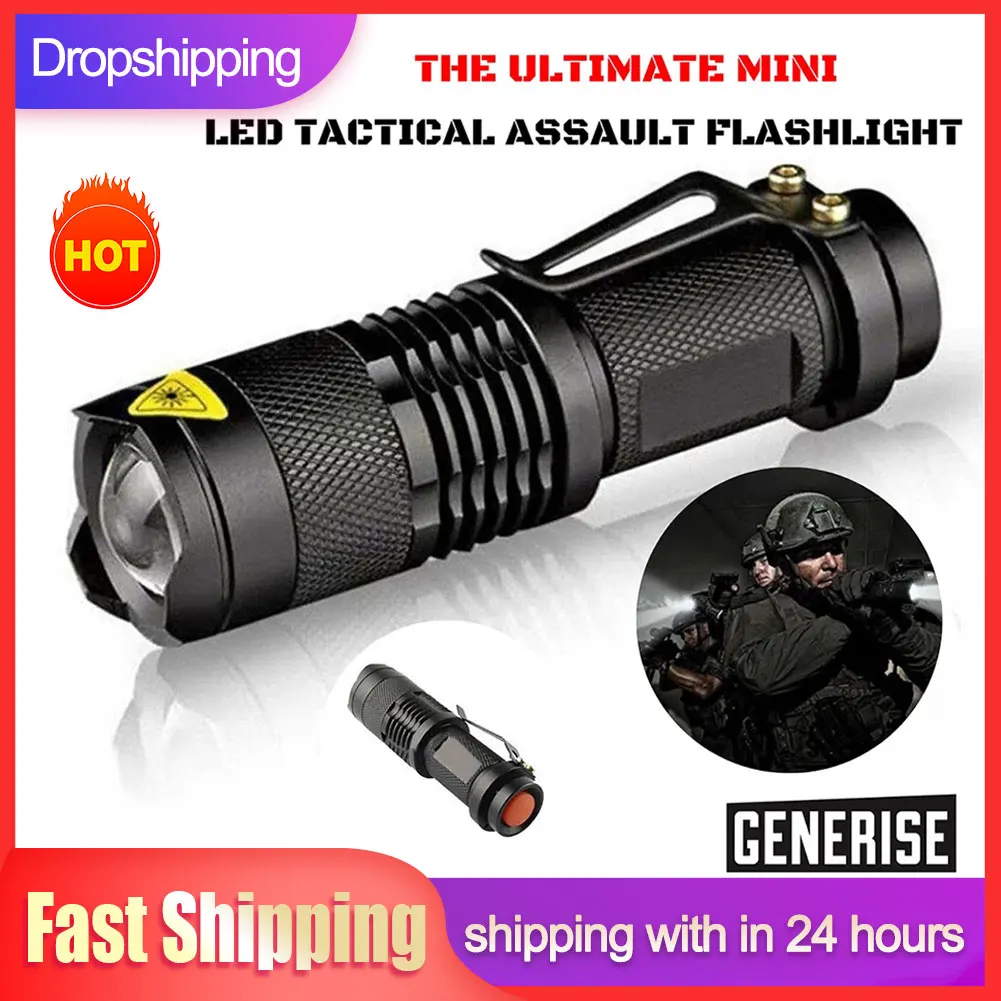 Mini Small Torch Handheld Powerful LED Tacticals Pocket Waterproof Flashlight - £8.56 GBP+