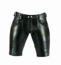 42&quot; Mens Real Cowhide Leather Short Slim Fit Leather Clubwear Leisure Bondage - £37.36 GBP