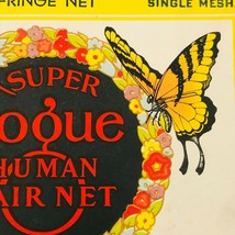 1943 Vintage Super Vogue Human Hair Net Fringe Net Single Mesh Butterfly Graphic - £7.46 GBP