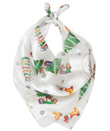 Christmas Stockings Scarf White 21&quot; Square Bandana Neckerchief Wash Dry ... - $9.89