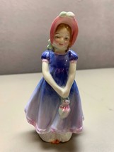Royal Doulton &quot;Ivy&quot; Vintage Figurine Girl Purple Dress HN 1768 Bone China - $50.48