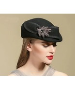 Chic Fascinator Cocktail Pillbox Cap Berets Lady Party 100% Wool Felt Fe... - £48.81 GBP