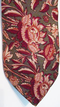 Pierre Balmain Paris France Italian Silk Twill Tie Vintage Jacobean Floral Print - £14.93 GBP