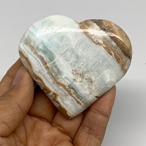 120g, 2.4&quot;x2.7&quot;x0.8&quot; Caribbean Calcite Heart Gemstones @Afghanistan,B33651 - $29.69
