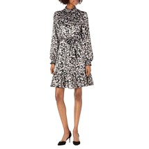 KARL LAGERFELD Paris Dress Woman&#39;s 2 SATIN Mock Neck Flounce Long Sleeve... - $92.57