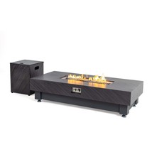 60-inch Stone Outdoor Gas Fire Pit Table w/ Rain Cover, Patio Heater - $13,270.91 MXN