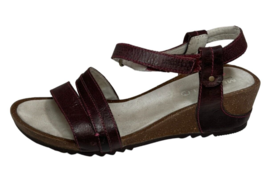 MERRELL Women&#39;s Revalli Aura Wedge Strappy Cordovan Leather Sandal  size 9 - $24.70