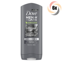6x Bottles Dove Men + Care Charcoal Clay Purifying Face &amp; Body Wash | 400ml - £36.51 GBP
