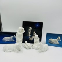 Vintage Avon Nativity Collectibles White Bisque Porcelain 5 Piece Figurines 1987 - £47.82 GBP