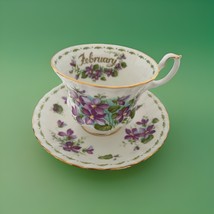 Royal Albert Flower Of The Month Series Tea Cup &amp; Saucer -  February &quot;Vi... - $25.60
