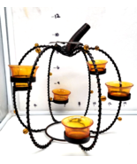 Autumn Fall Decor Metal Pumpkin Centerpiece w/6 Tealights Fall Centerpiece - €12,20 EUR