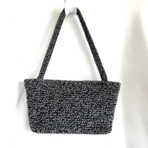 THE SAK Crochet Mini Satchel Shoulder Bag Double Handle Black White Pock... - $18.43