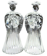 2 Vtg Crystal Glass Praying Angels 7¼&quot;Tall Candle Holders-Avon Christmas... - $529.80 MXN