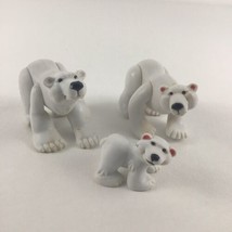 Fisher Price Animal Families White Polar Bear Pack Cub Figures Toy Vintage 1995 - £19.91 GBP