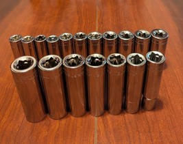 NEW Craftsman 12-point Deep Socket Set 3/8 and 1/2 Drive Metric 28 Piece - €64,22 EUR