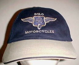 HPD Solo Motorcycles Logo Adult Unisex Blue Khaki Cap One Size New - $16.82